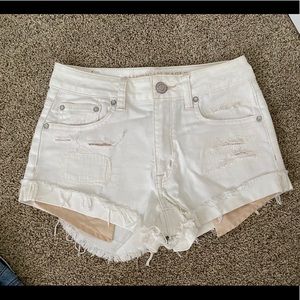 White Jean Shorts